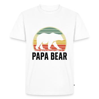 Papa Ours Papa Fier Papa Fier Papa - T-shirt Premium bio Homme - blanc - Devant - Nico (187cm)