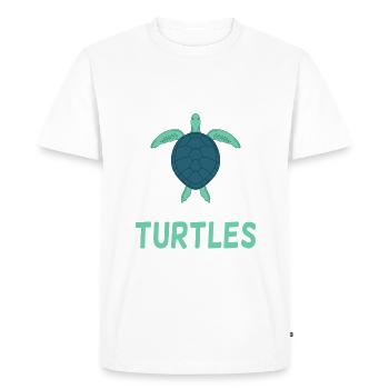 Turtle Owner Gift Turtle Lover - Men's Premium Organic T-Shirt - white - Front - Nico (187cm)