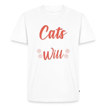 Gift Cat Owner Cat Gift - Men's Premium Organic T-Shirt - white - Front - Nico (187cm)