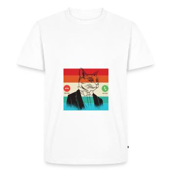 Gift Cat Owner Cat Gift - Men's Premium Organic T-Shirt - white - Front - Nico (187cm)