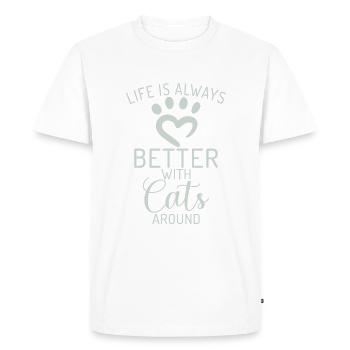 Gift Cat Owner Cat Gift - Men's Premium Organic T-Shirt - white - Front - Nico (187cm)