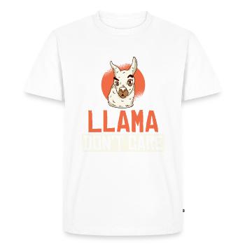Llama Gift Llama Lover Gift - Men's Premium Organic T-Shirt - white - Front - Nico (187cm)