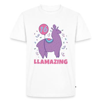 Llama Gift Llama Lover Gift - Men's Premium Organic T-Shirt - white - Front - Nico (187cm)