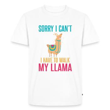 Llama Gift Llama Lover Gift - Men's Premium Organic T-Shirt - white - Front - Nico (187cm)