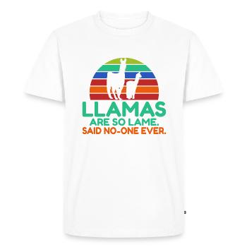 Llama Gift Llama Lover Gift - Men's Premium Organic T-Shirt - white - Front - Nico (187cm)