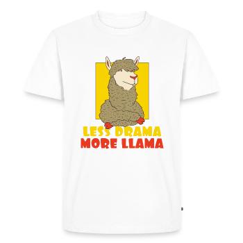 Llama Gift Llama Lover Gift - Men's Premium Organic T-Shirt - white - Front - Nico (187cm)