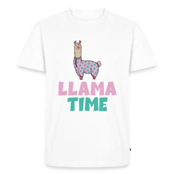 Llama Gift Llama Lover Gift - Men's Premium Organic T-Shirt - white - Front - Nico (187cm)