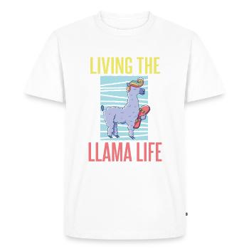 Llama Gift Llama Lover Gift - Men's Premium Organic T-Shirt - white - Front - Nico (187cm)