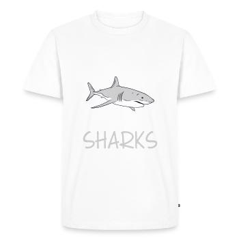 Cadeau de requin Amoureux des requins - T-shirt Premium bio Homme - blanc - Devant - Nico (187cm)