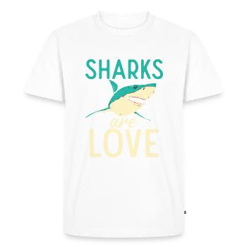 Cadeau de requin Amoureux des requins - T-shirt Premium bio Homme - blanc - Devant - Nico (187cm)