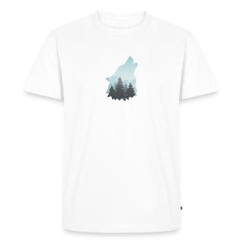 Wolf Gifts Wolf Lover - Men's Premium Organic T-Shirt - white - Front - Nico (187cm)