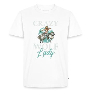 Wolf Gifts Wolf Lover - Men's Premium Organic T-Shirt - white - Front - Nico (187cm)
