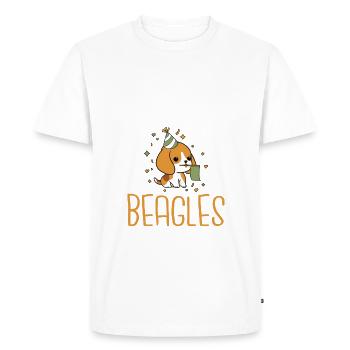 Cadeau Beagle Propriétaire de Beagle - T-shirt Premium bio Homme - blanc - Devant - Nico (187cm)