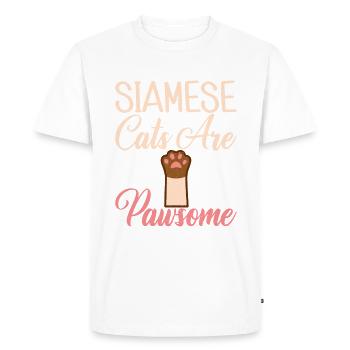 Cadeaux de chat siamois - T-shirt Premium bio Homme - blanc - Devant - Nico (187cm)
