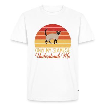 Cadeaux de chat siamois - T-shirt Premium bio Homme - blanc - Devant - Nico (187cm)
