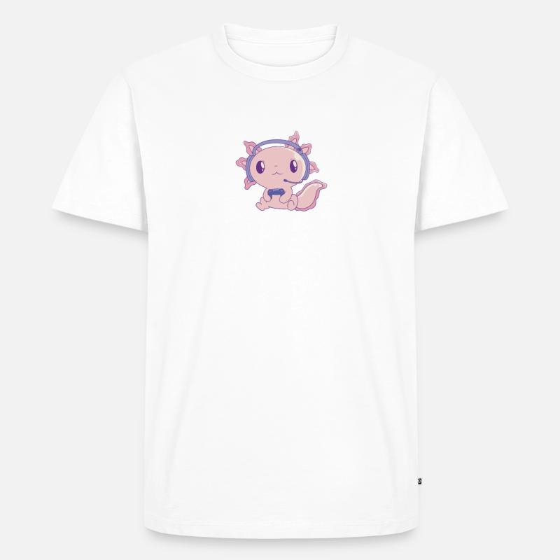 Axolotl Liebhaber Geschenke - Männer Premium Bio T-Shirt - Weiß