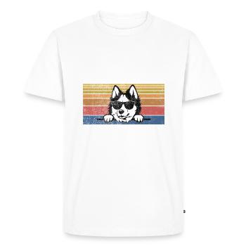 Cadeaux de chien Husky - T-shirt Premium bio Homme - blanc - Devant - Nico (187cm)