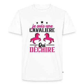 Je Suis Une Cavalière Qui Déchire Cadeau - T-shirt Premium bio Homme - blanc - Devant - Nico (187cm)