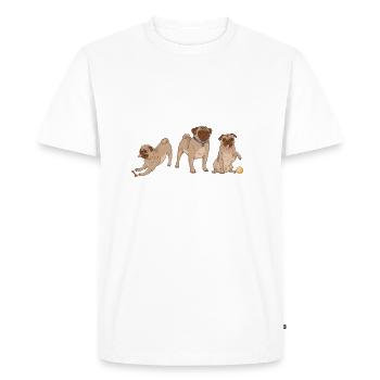 Pug Gifts for Pug Lovers - Men's Premium Organic T-Shirt - white - Front - Nico (187cm)