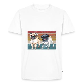 Pug Gifts for Pug Lovers - Men's Premium Organic T-Shirt - white - Front - Nico (187cm)