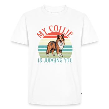 Cadeaux Collie - T-shirt Premium bio Homme - blanc - Devant - Nico (187cm)