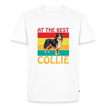 Cadeaux Collie - T-shirt Premium bio Homme - blanc - Devant - Nico (187cm)