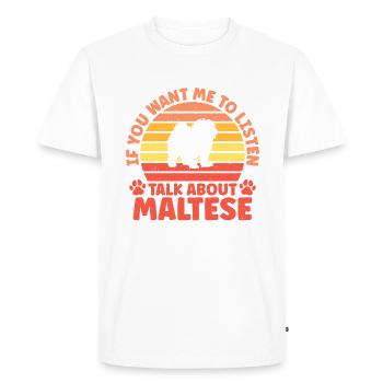 Cadeaux de propriétaire maltais - T-shirt Premium bio Homme - blanc - Devant - Nico (187cm)