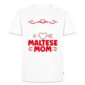 Maltese Owner Gifts - Men's Premium Organic T-Shirt - white - Front - Nico (187cm)