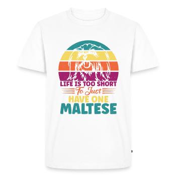 Maltese Owner Gifts - Men's Premium Organic T-Shirt - white - Front - Nico (187cm)