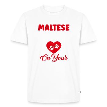 Maltese Owner Gifts - Men's Premium Organic T-Shirt - white - Front - Nico (187cm)