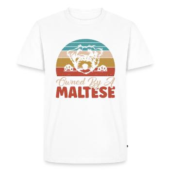 Maltese Owner Gifts - Men's Premium Organic T-Shirt - white - Front - Nico (187cm)