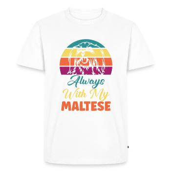 Cadeaux de propriétaire maltais - T-shirt Premium bio Homme - blanc - Devant - Nico (187cm)