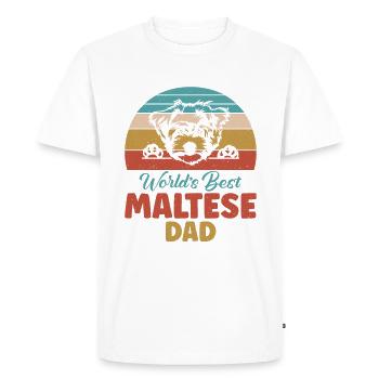 Maltese Owner Gifts - Men's Premium Organic T-Shirt - white - Front - Nico (187cm)
