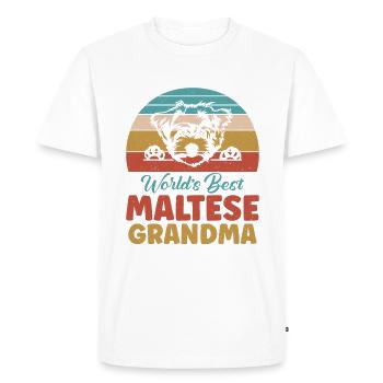 Maltese Owner Gifts - Men's Premium Organic T-Shirt - white - Front - Nico (187cm)