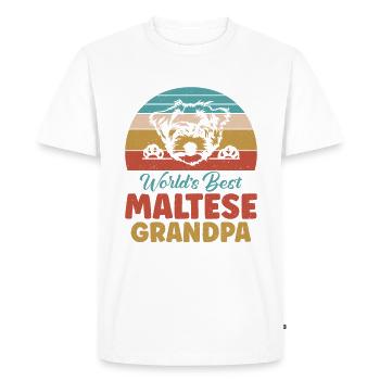 Cadeaux de propriétaire maltais - T-shirt Premium bio Homme - blanc - Devant - Nico (187cm)