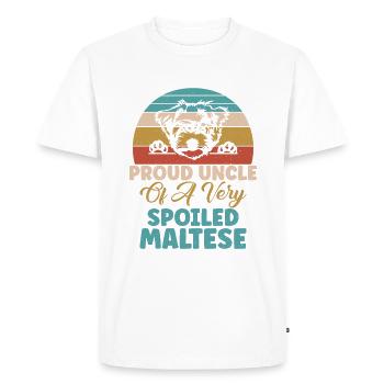 Maltese Owner Gifts - Men's Premium Organic T-Shirt - white - Front - Nico (187cm)