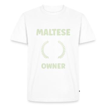 Maltese Owner Gifts - Men's Premium Organic T-Shirt - white - Front - Nico (187cm)