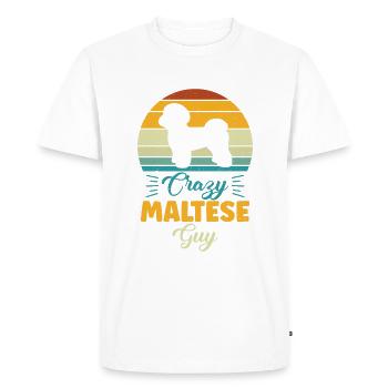 Maltese Owner Gifts - Men's Premium Organic T-Shirt - white - Front - Nico (187cm)