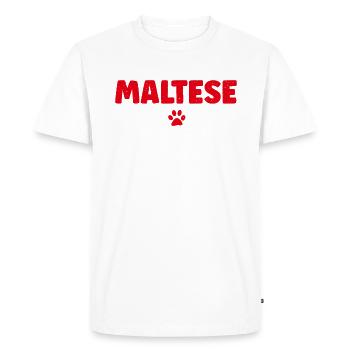 Maltese Owner Gifts - Men's Premium Organic T-Shirt - white - Front - Nico (187cm)