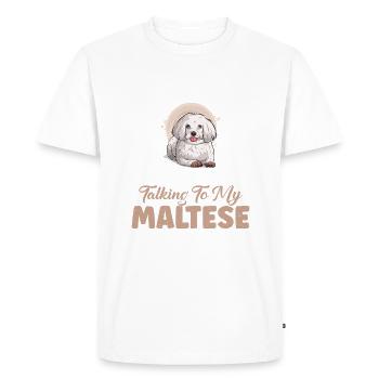 Maltese Owner Gifts - Men's Premium Organic T-Shirt - white - Front - Nico (187cm)