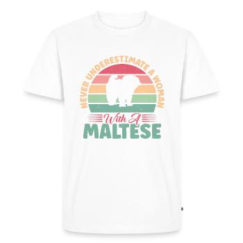 Maltese Owner Gifts - Men's Premium Organic T-Shirt - white - Front - Nico (187cm)
