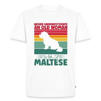 Maltese Owner Gifts - Men's Premium Organic T-Shirt - white - Front - Nico (187cm)