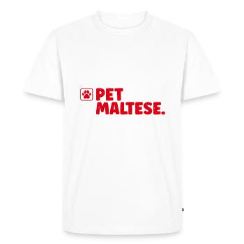 Maltese Owner Gifts - Men's Premium Organic T-Shirt - white - Front - Nico (187cm)