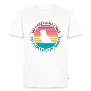 Maltese Owner Gifts - Men's Premium Organic T-Shirt - white - Front - Nico (187cm)