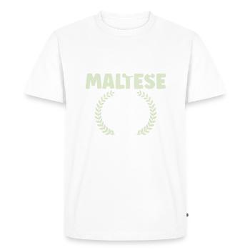 Maltese Owner Gifts - Men's Premium Organic T-Shirt - white - Front - Nico (187cm)