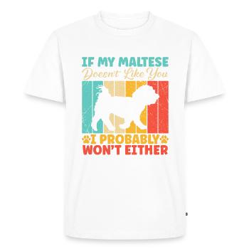 Cadeaux de propriétaire maltais - T-shirt Premium bio Homme - blanc - Devant - Nico (187cm)