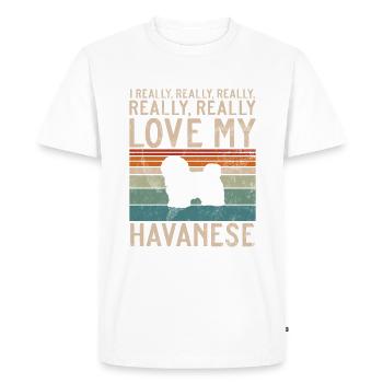 Gifts for Havanese Dog Lovers - Men's Premium Organic T-Shirt - white - Front - Nico (187cm)
