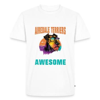 Airedale Terrier Gifts - Men's Premium Organic T-Shirt - white - Front - Nico (187cm)