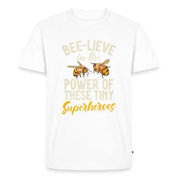 Cadeaux abeille - T-shirt Premium bio Homme - blanc - Devant - Nico (187cm)