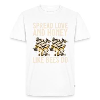 Cadeaux abeille - T-shirt Premium bio Homme - blanc - Devant - Nico (187cm)